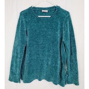 Loft green chenille sweater size XL Preppy Cozycore Soft Holiday Retro